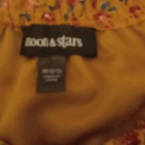 Moon & Stars floral mustard button front blouse size Medium - Picture 5 of 6
